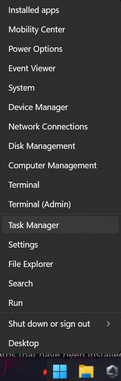 task manager on windows