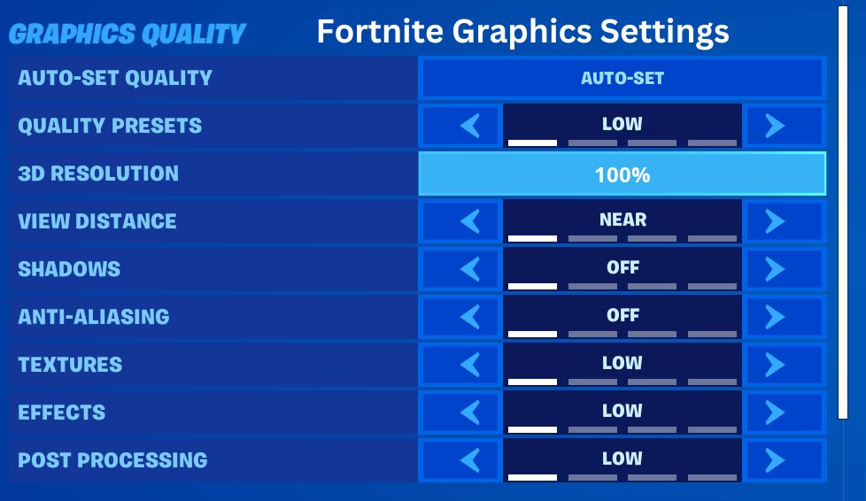 Fortnite Graphics Settings